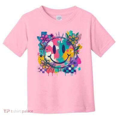 Retro Painted Smiley Emoji Toddler T-Shirt