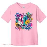 Retro Painted Smiley Emoji Toddler T-Shirt thumb 0