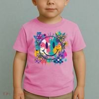 Retro Painted Smiley Emoji Toddler T-Shirt thumb 2