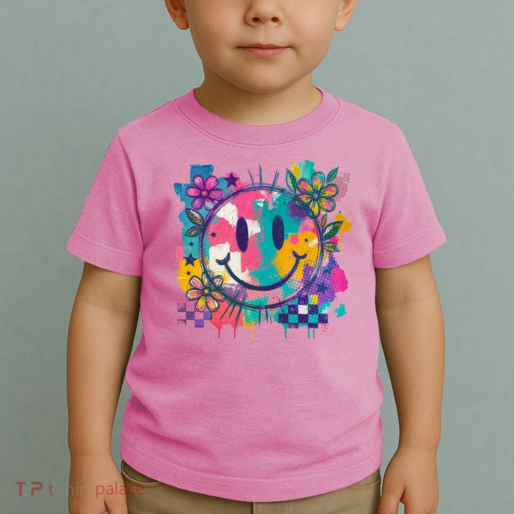 Retro Painted Smiley Emoji Toddler T-Shirt