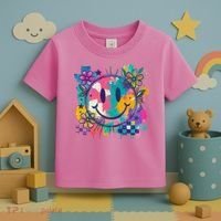 Retro Painted Smiley Emoji Toddler T-Shirt thumb 3