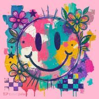 Retro Painted Smiley Emoji Toddler T-Shirt thumb 4
