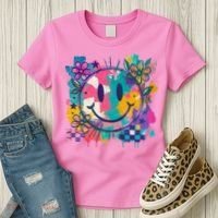 Retro Painted Smiley Emoji Women's T-Shirt thumb 3