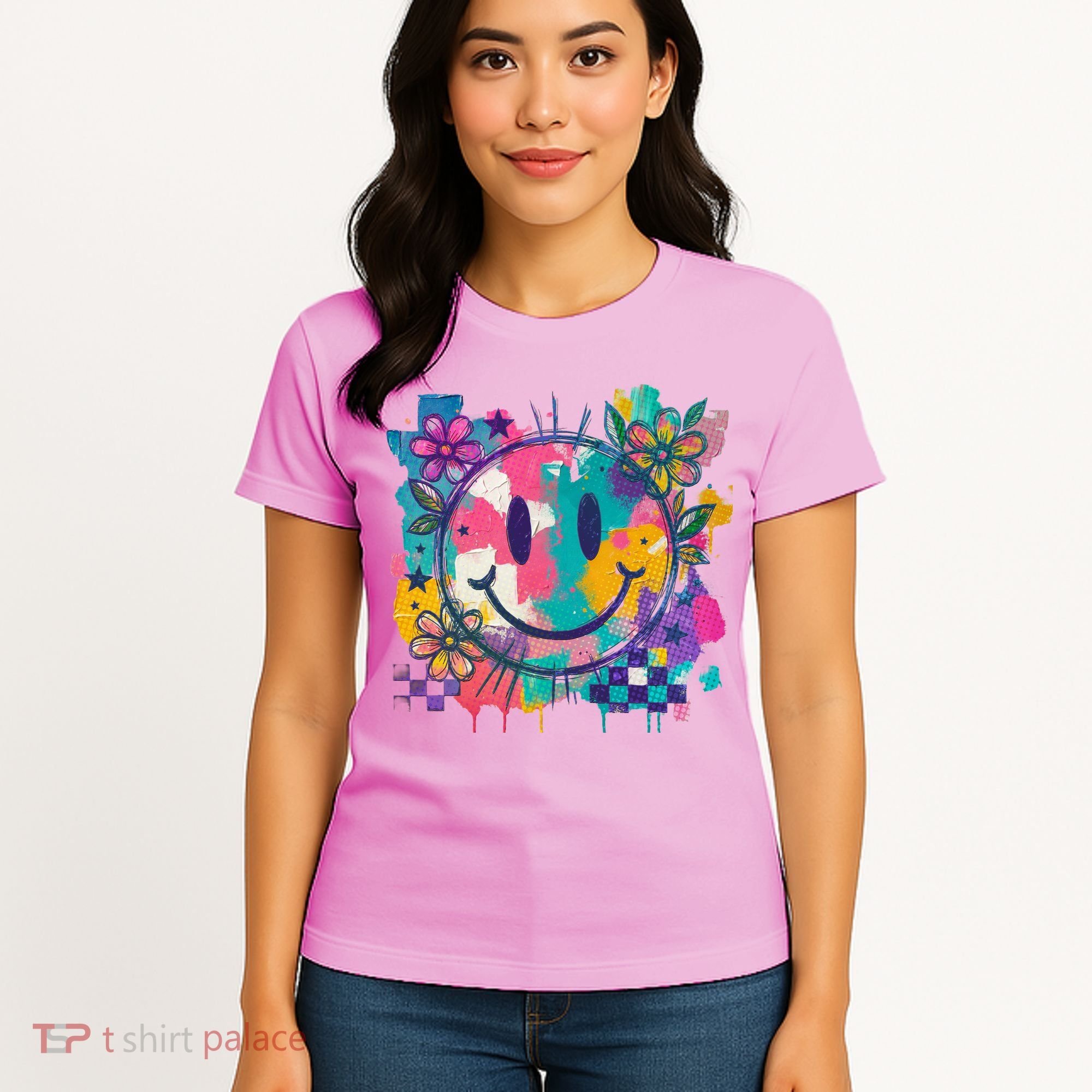 Retro Painted Smiley Emoji Women's T-Shirt