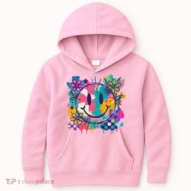 Retro Painted Smiley Emoji Kids Hoodie
