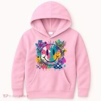 Retro Painted Smiley Emoji Kids Hoodie thumb 0