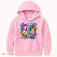 Retro Painted Smiley Emoji Kids Hoodie thumb 0