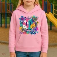 Retro Painted Smiley Emoji Kids Hoodie thumb 3