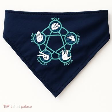 Rock Paper Scissors Lizard Spock USA-Made Doggie Bandana