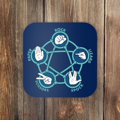 Rock Paper Scissors Lizard Spock Coaster
