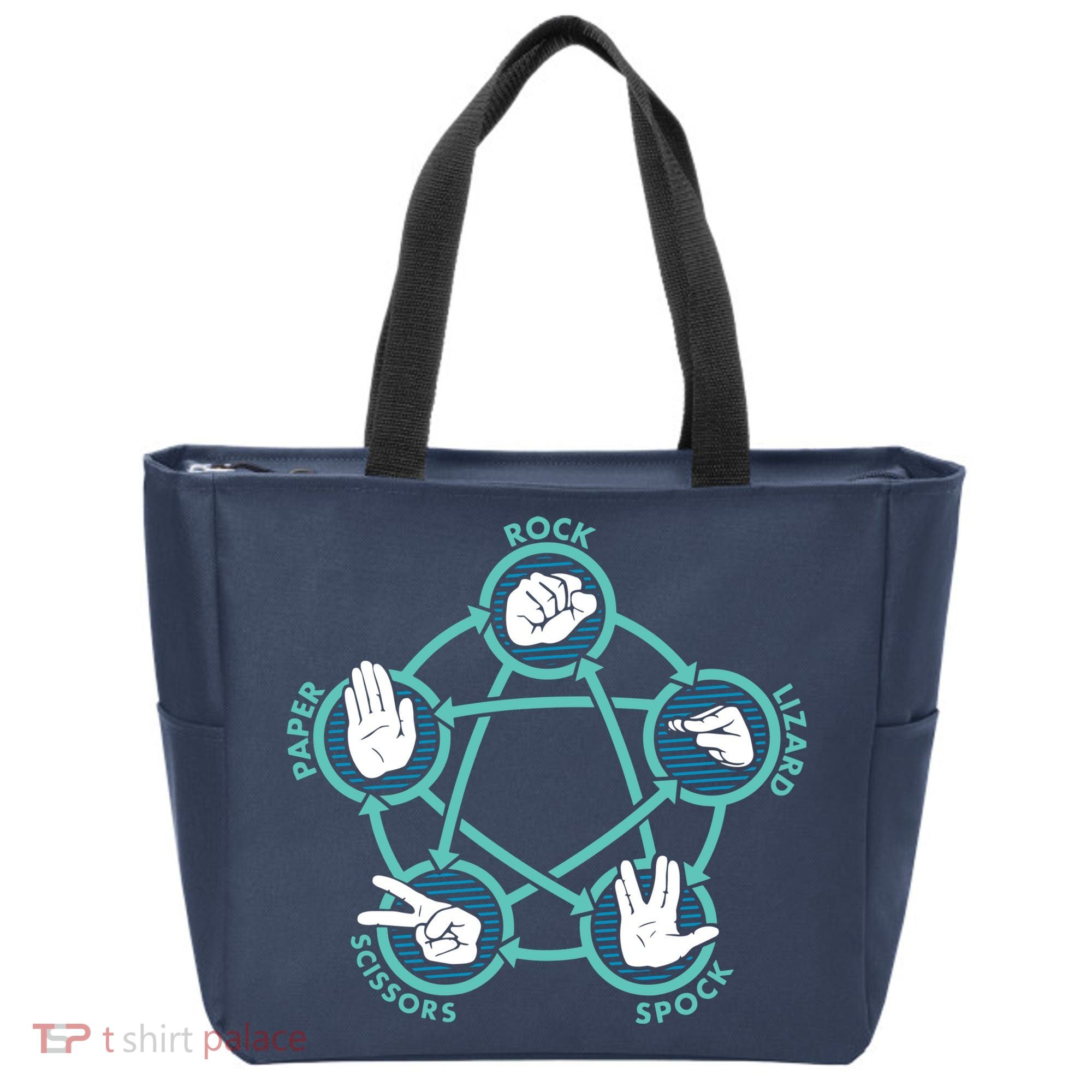 Rock Paper Scissors Lizard Spock Tote Bag