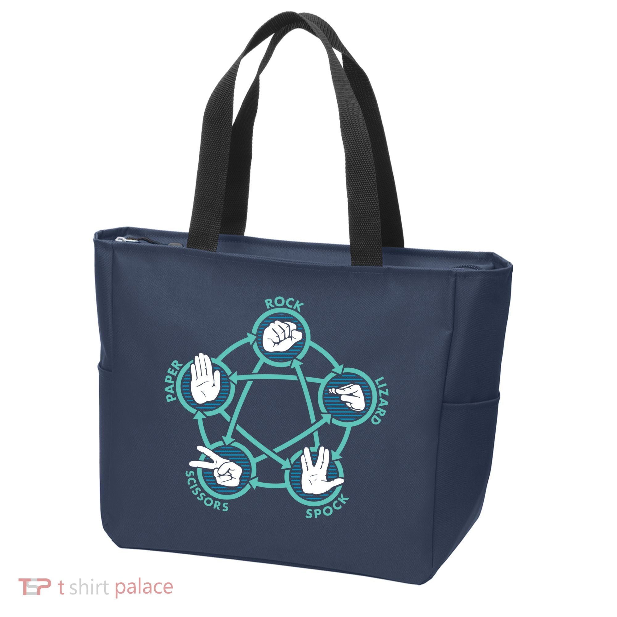 Rock Paper Scissors Lizard Spock Tote Bag