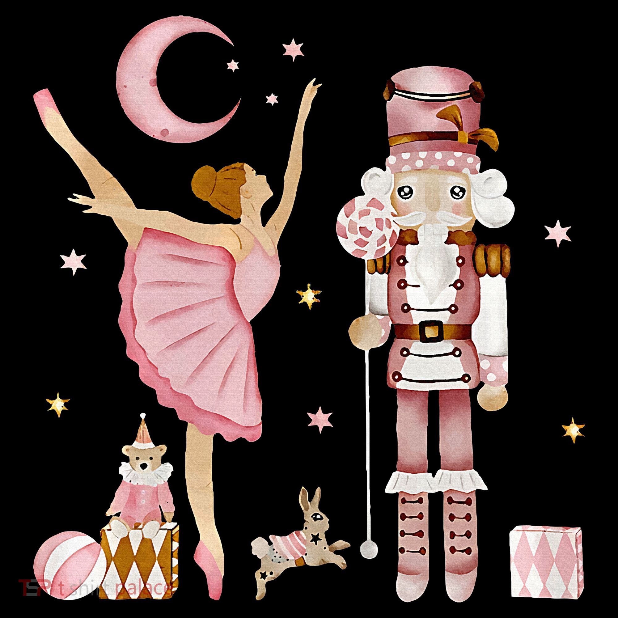 Retro Pink Sugar Plum Fairy Nutcracker Christmas Ornament