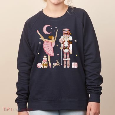 Retro Pink Sugar Plum Fairy Nutcracker Christmas Women's Sweatshirt