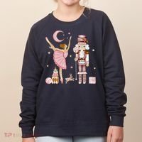 Retro Pink Sugar Plum Fairy Nutcracker Christmas Women's Sweatshirt thumb 0