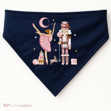 Retro Pink Sugar Plum Fairy Nutcracker Christmas USA-Made Doggie Bandana
