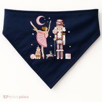 Retro Pink Sugar Plum Fairy Nutcracker Christmas USA-Made Doggie Bandana thumb 0