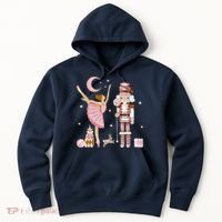 Retro Pink Sugar Plum Fairy Nutcracker Christmas Hoodie thumb 0