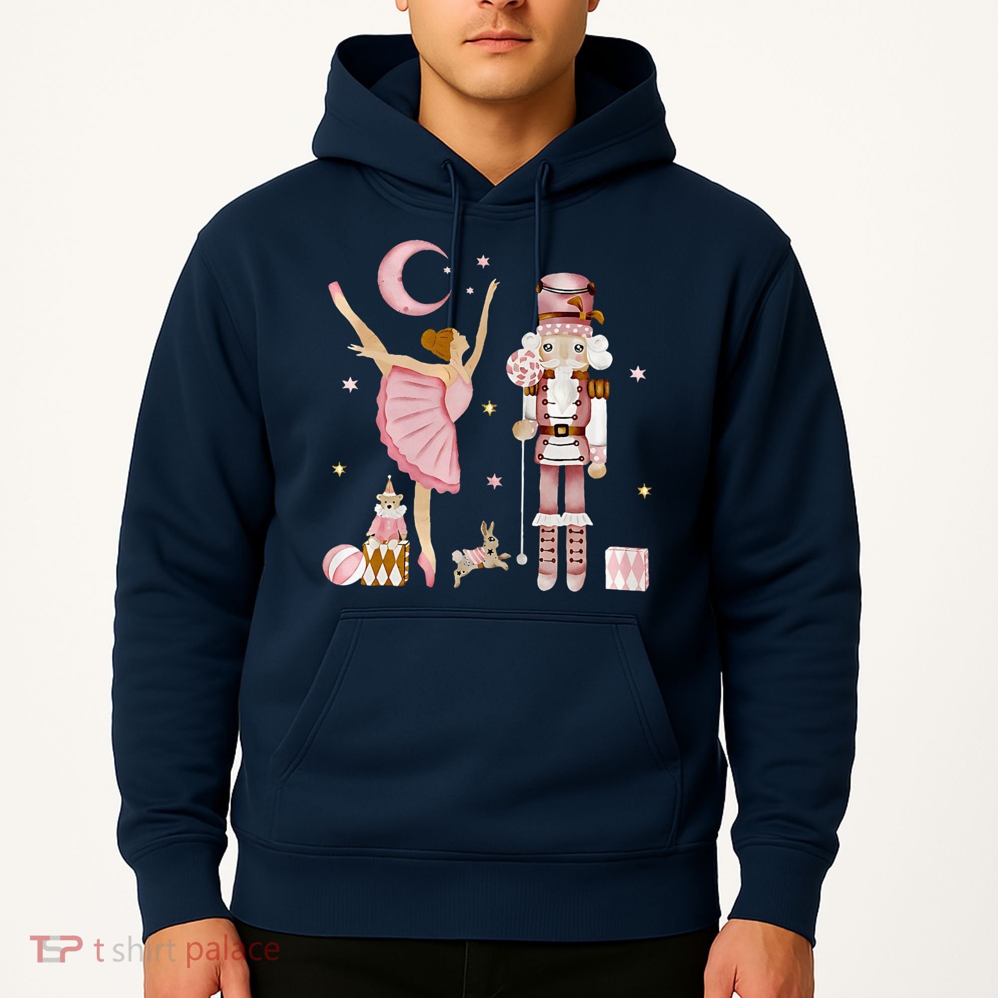 Retro Pink Sugar Plum Fairy Nutcracker Christmas Hoodie