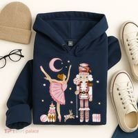 Retro Pink Sugar Plum Fairy Nutcracker Christmas Hoodie thumb 4
