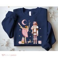 Retro Pink Sugar Plum Fairy Nutcracker Christmas Sweatshirt thumb 2