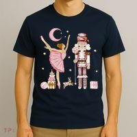 Retro Pink Sugar Plum Fairy Nutcracker Christmas T-Shirt thumb 3