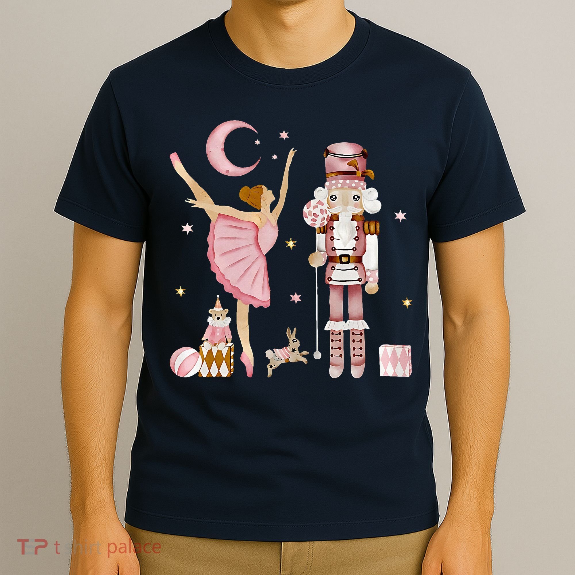 Retro Pink Sugar Plum Fairy Nutcracker Christmas T-Shirt