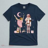 Retro Pink Sugar Plum Fairy Nutcracker Christmas T-Shirt thumb 5