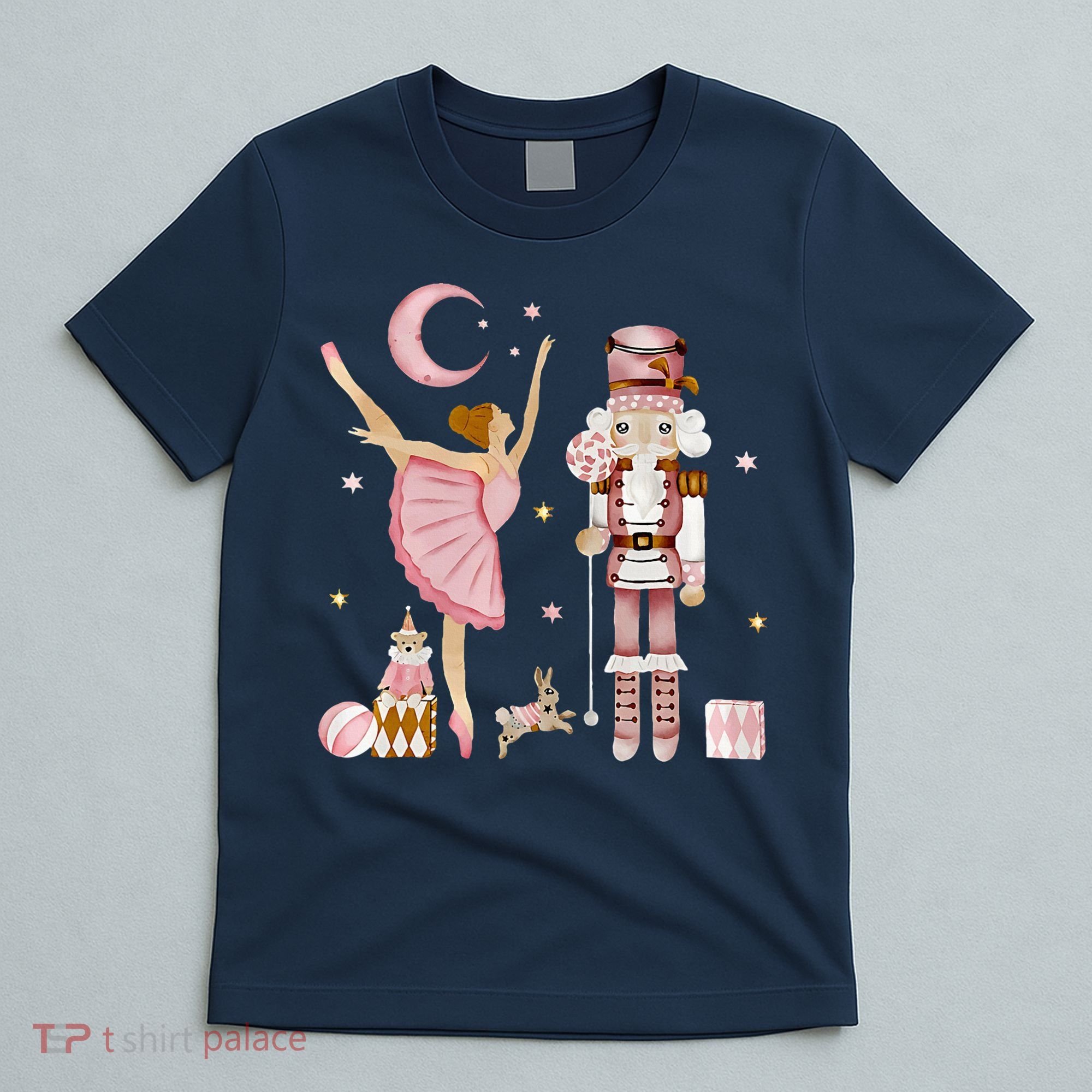 Retro Pink Sugar Plum Fairy Nutcracker Christmas T-Shirt