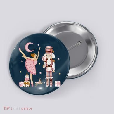 Retro Pink Sugar Plum Fairy Nutcracker Christmas Button