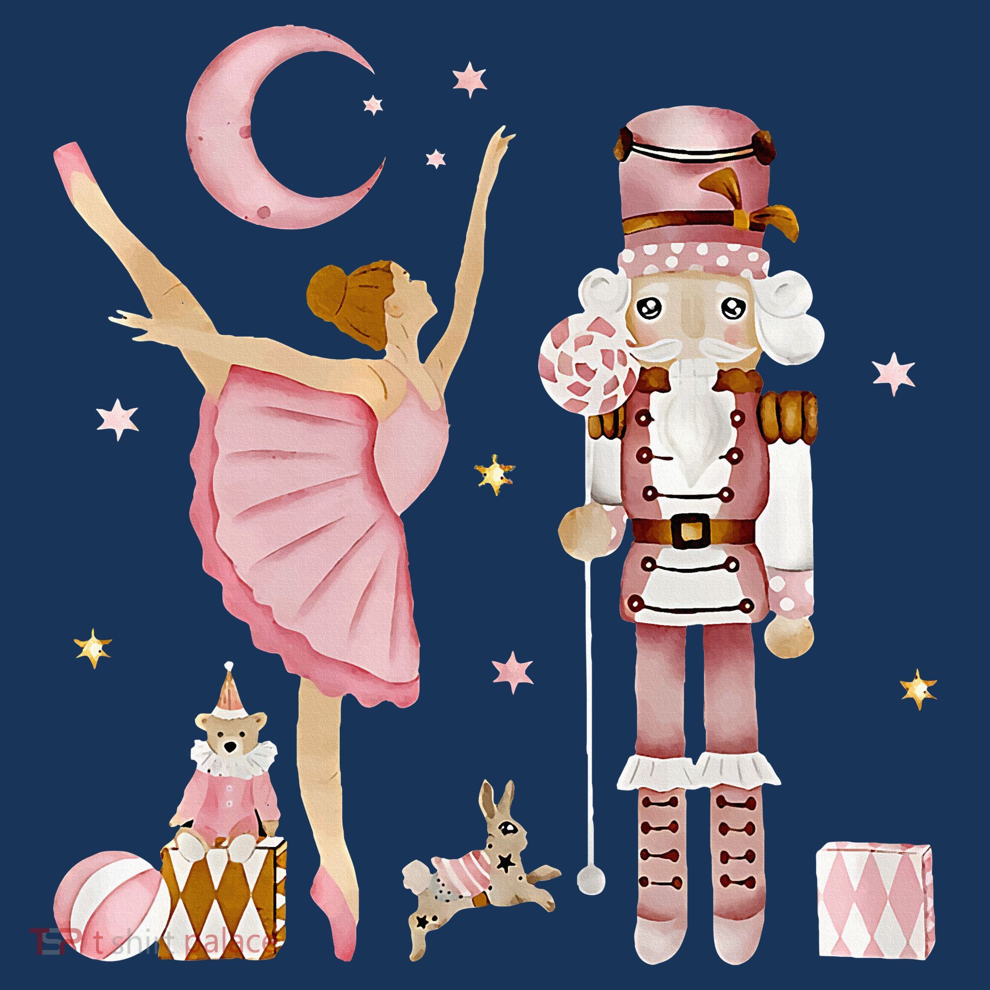 Retro Pink Sugar Plum Fairy Nutcracker Christmas Beanie