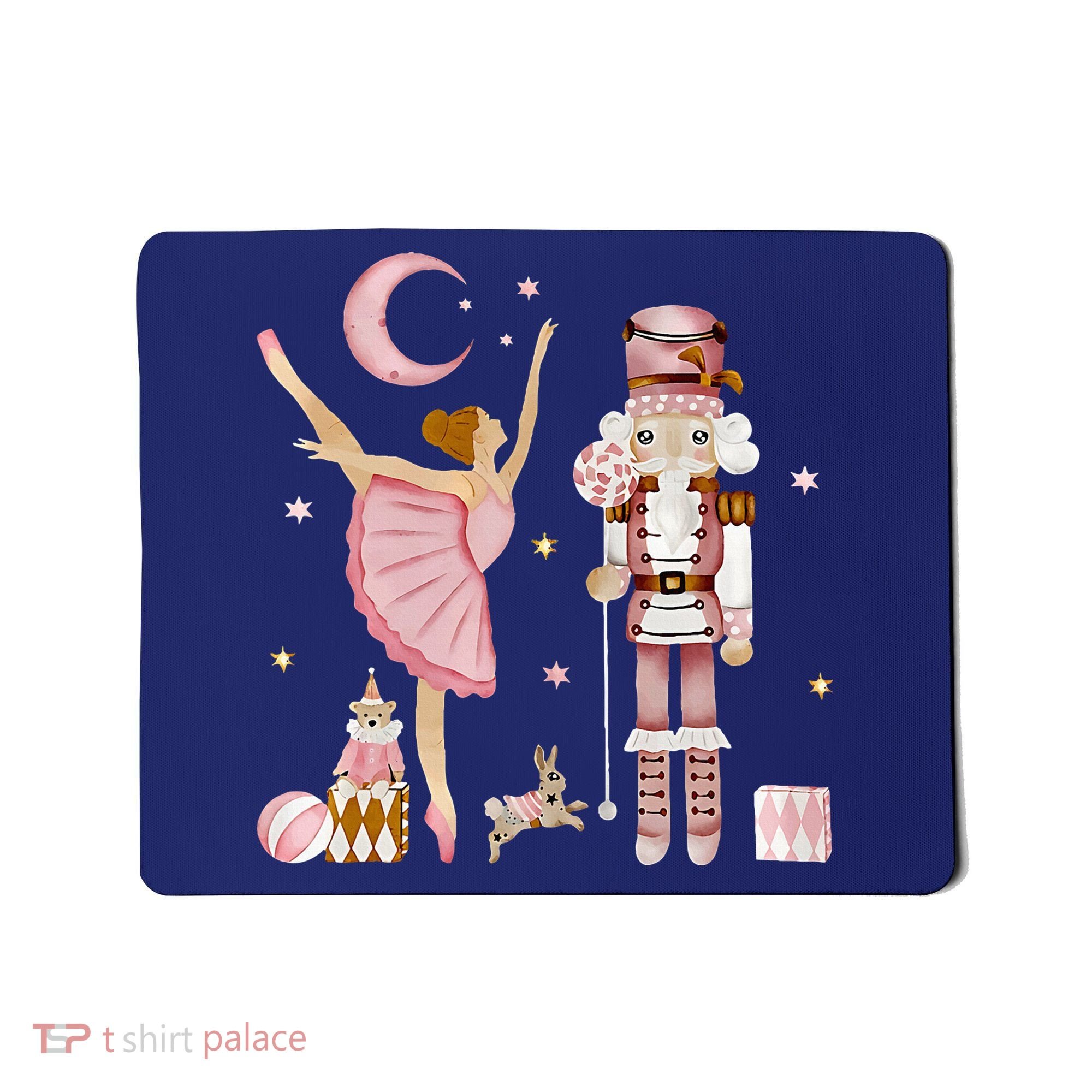 Retro Pink Sugar Plum Fairy Nutcracker Christmas Mousepad