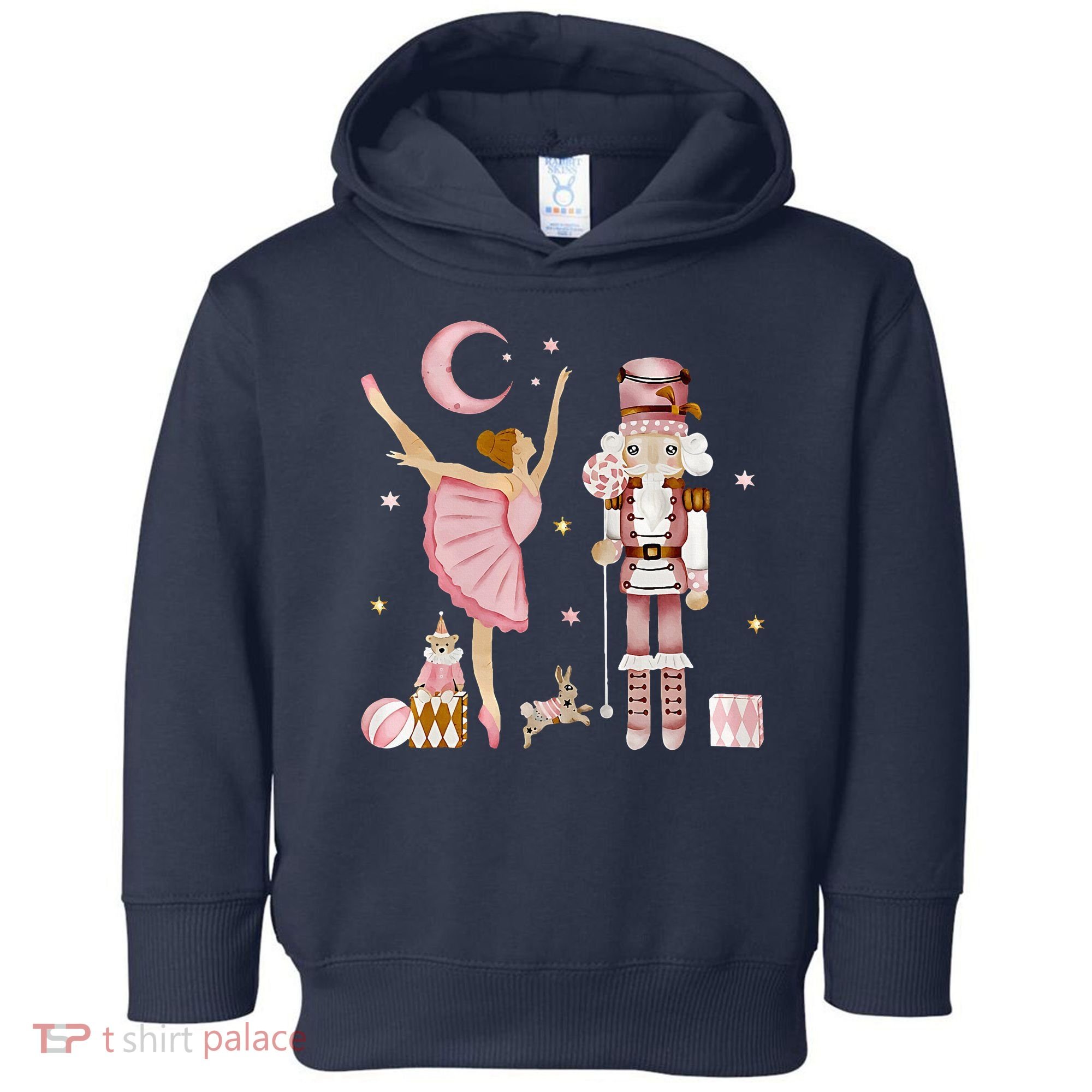 Retro Pink Sugar Plum Fairy Nutcracker Christmas Toddler Hoodie