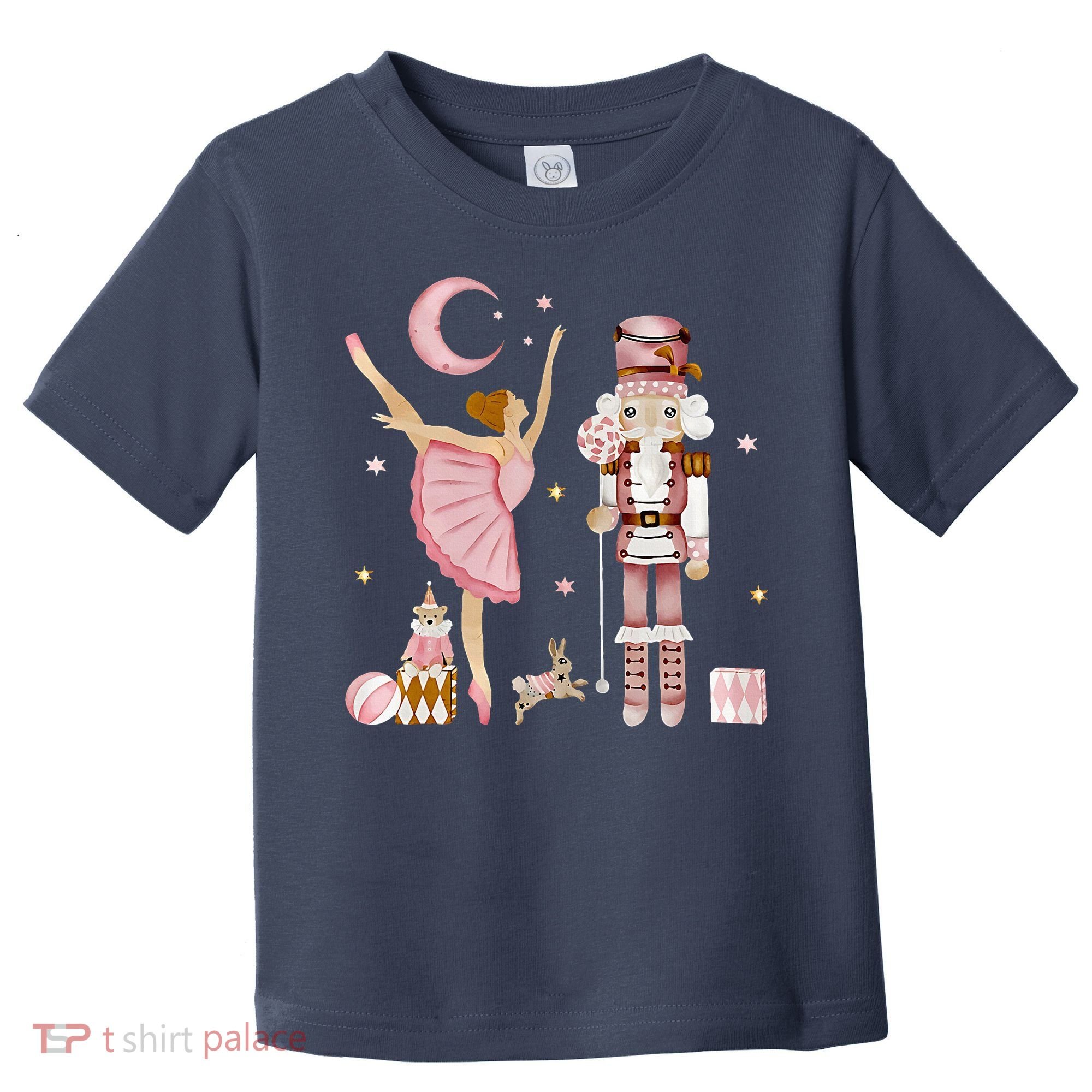 Retro Pink Sugar Plum Fairy Nutcracker Christmas Toddler T-Shirt