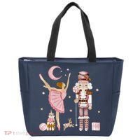 Retro Pink Sugar Plum Fairy Nutcracker Christmas Tote Bag thumb 0
