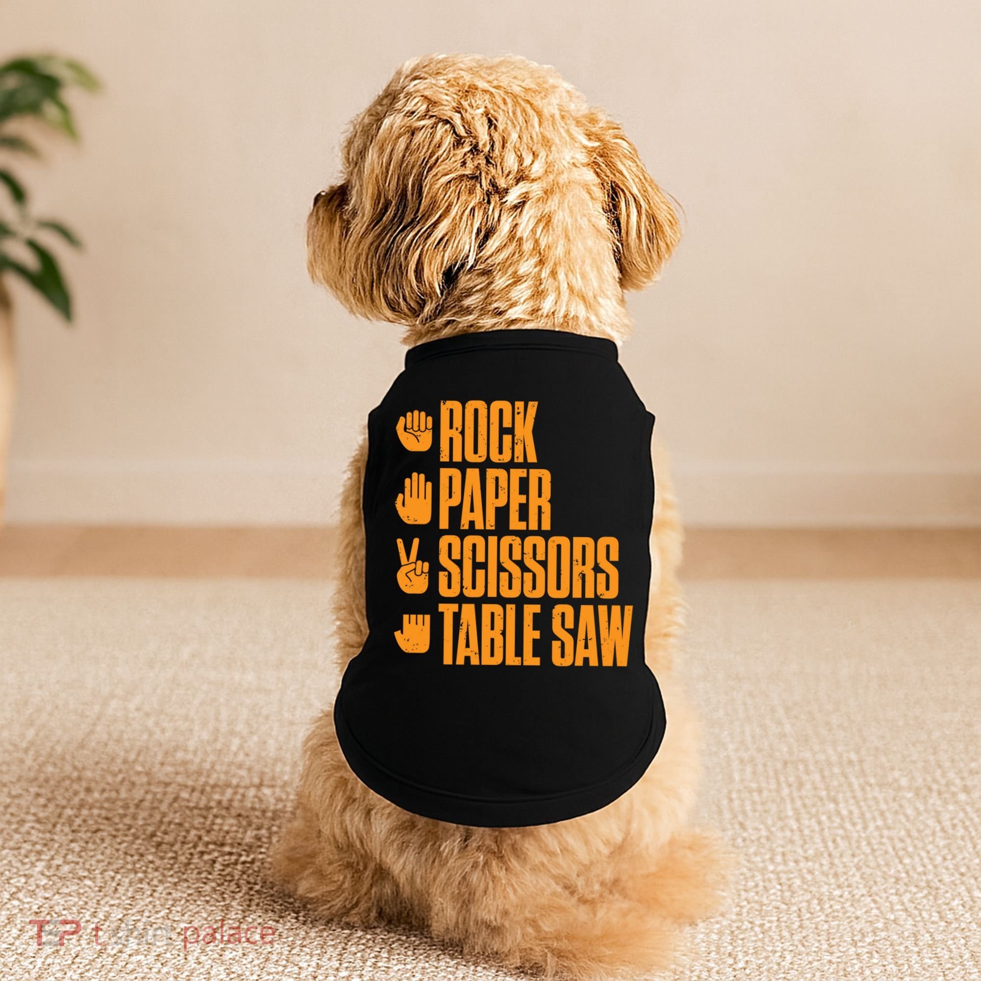 Rock Paper Scissors Table Saw Funny Carpenter Hoodie Doggie Tank