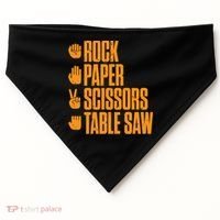 Rock Paper Scissors Table Saw Funny Carpenter Hoodie USA-Made Doggie Bandana thumb 0