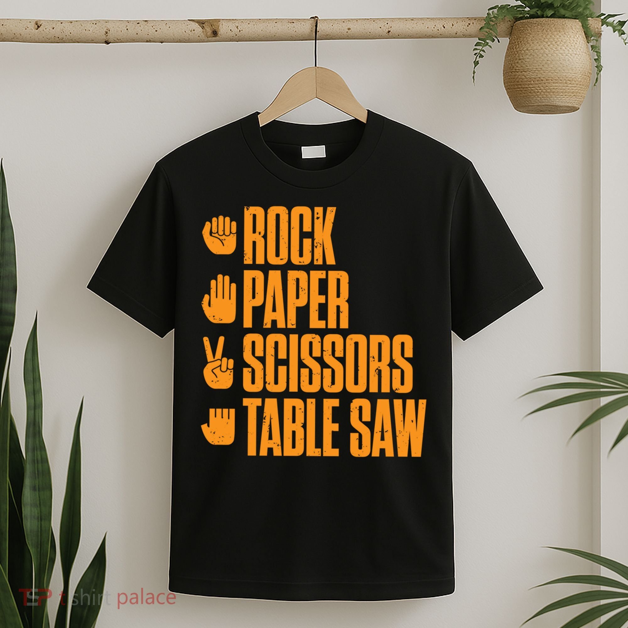 Rock Paper Scissors Table Saw Funny Carpenter Hoodie T-Shirt