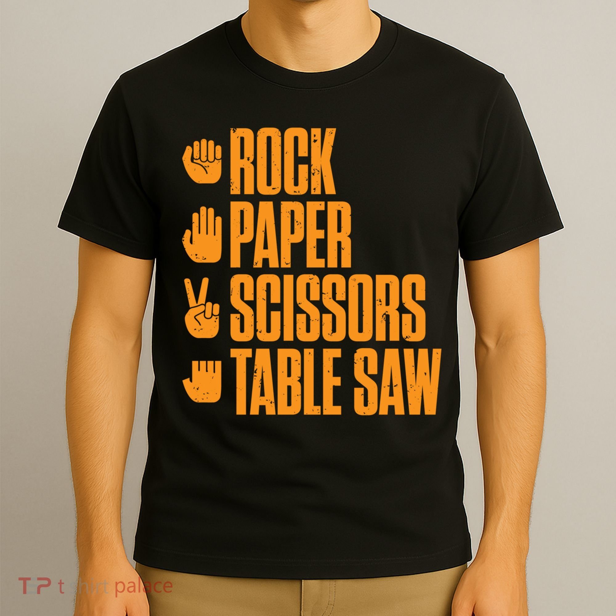 Rock Paper Scissors Table Saw Funny Carpenter Hoodie T-Shirt
