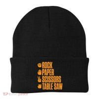 Rock Paper Scissors Table Saw Funny Carpenter Hoodie Beanie thumb 0