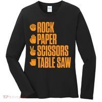 Rock Paper Scissors Table Saw Funny Carpenter Hoodie Women's Long Sleeve Shirt thumb 0
