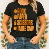 Rock Paper Scissors Table Saw Funny Carpenter Hoodie Women's T-Shirt thumb 2