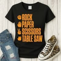 Rock Paper Scissors Table Saw Funny Carpenter Hoodie Women's T-Shirt thumb 3