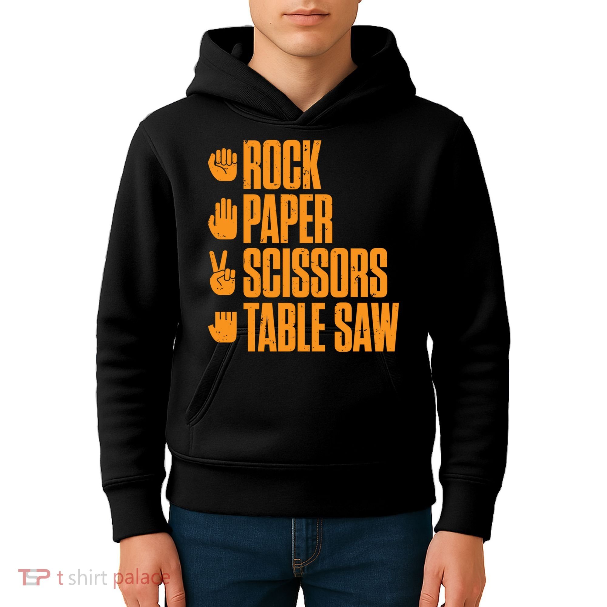 Rock Paper Scissors Table Saw Funny Carpenter Hoodie Kids Hoodie
