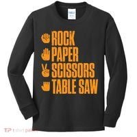 Rock Paper Scissors Table Saw Funny Carpenter Hoodie Kids Long Sleeve Shirt thumb 0