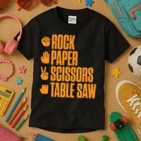 Rock Paper Scissors Table Saw Funny Carpenter Hoodie Kids T-Shirt thumb 3