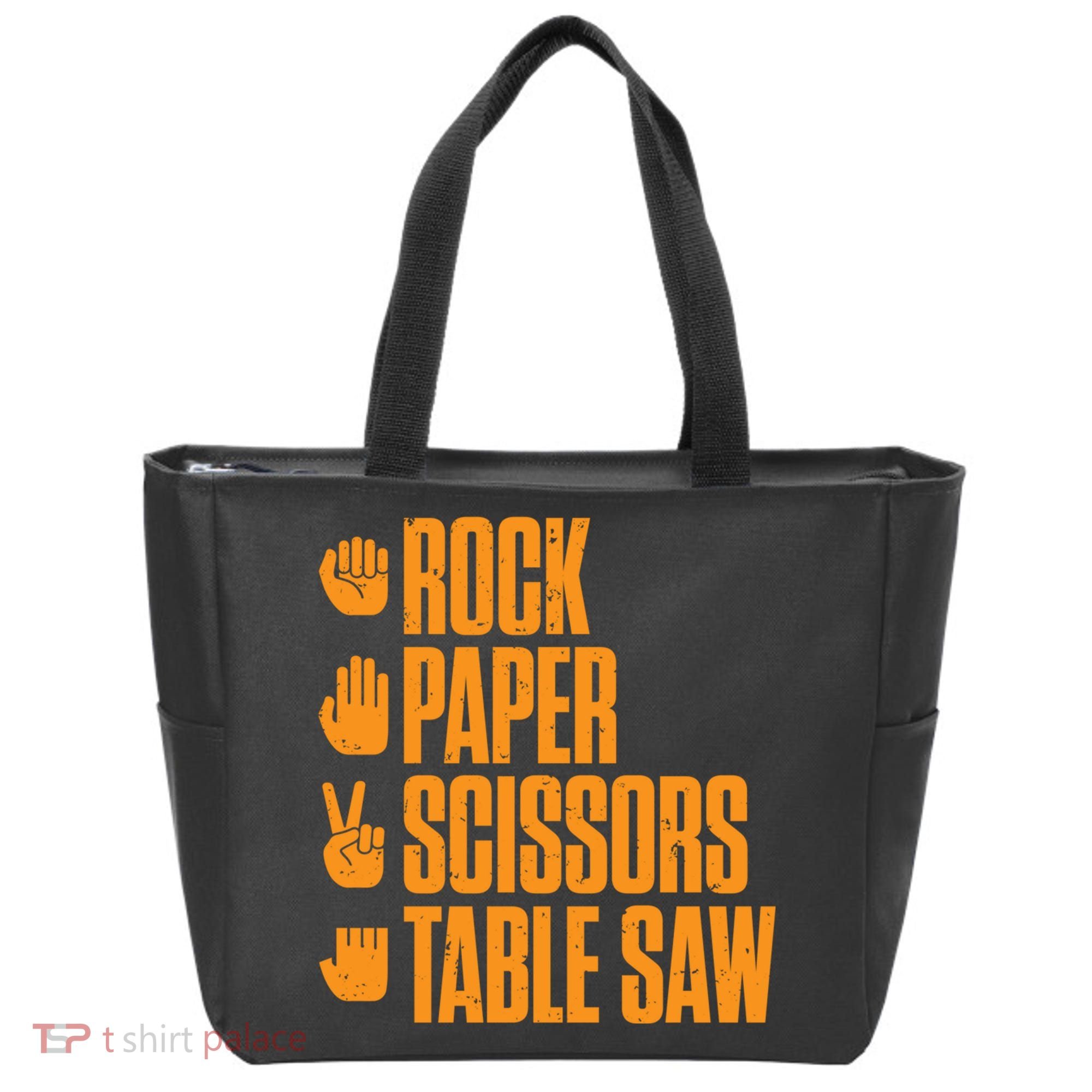 Rock Paper Scissors Table Saw Funny Carpenter Hoodie Tote Bag