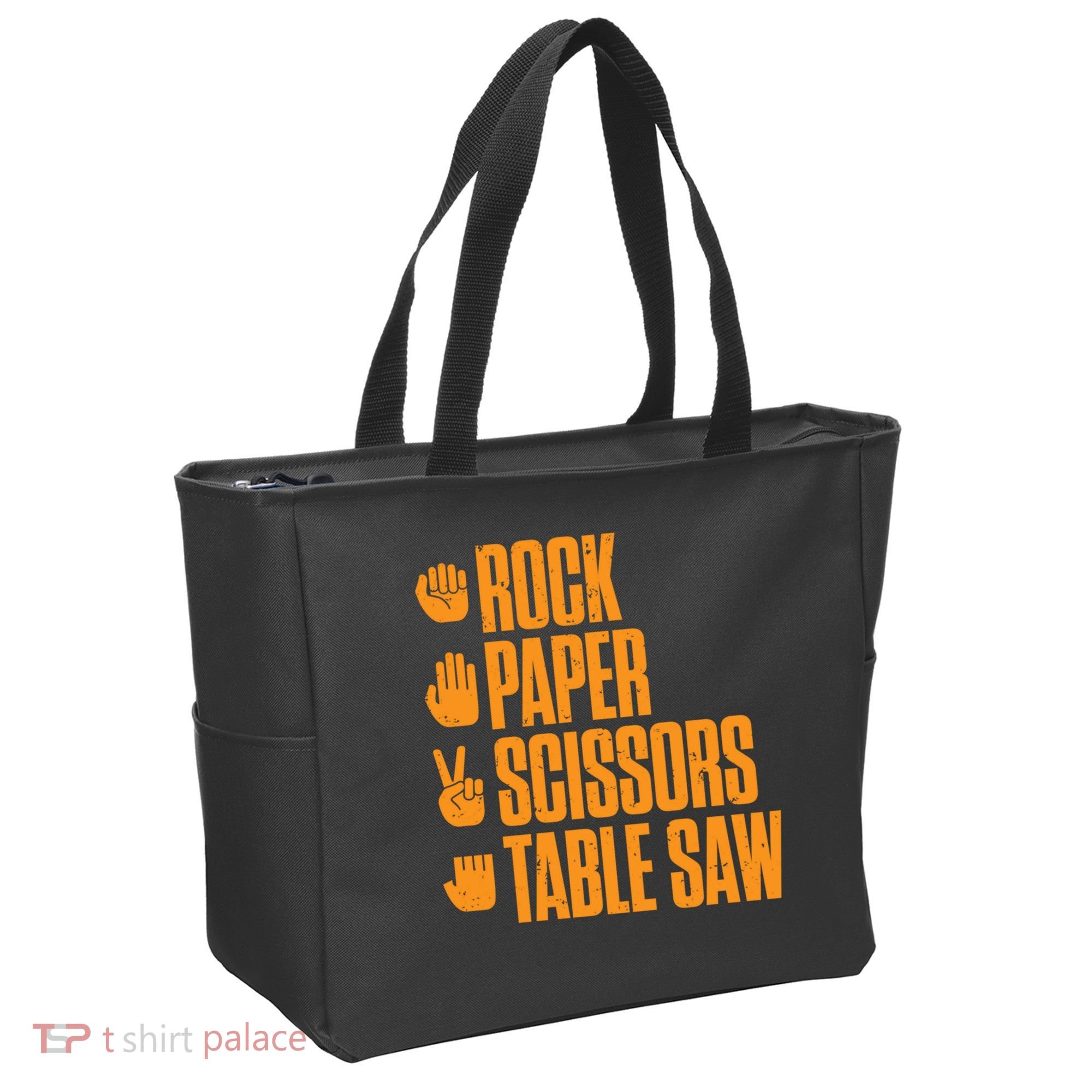 Rock Paper Scissors Table Saw Funny Carpenter Hoodie Tote Bag