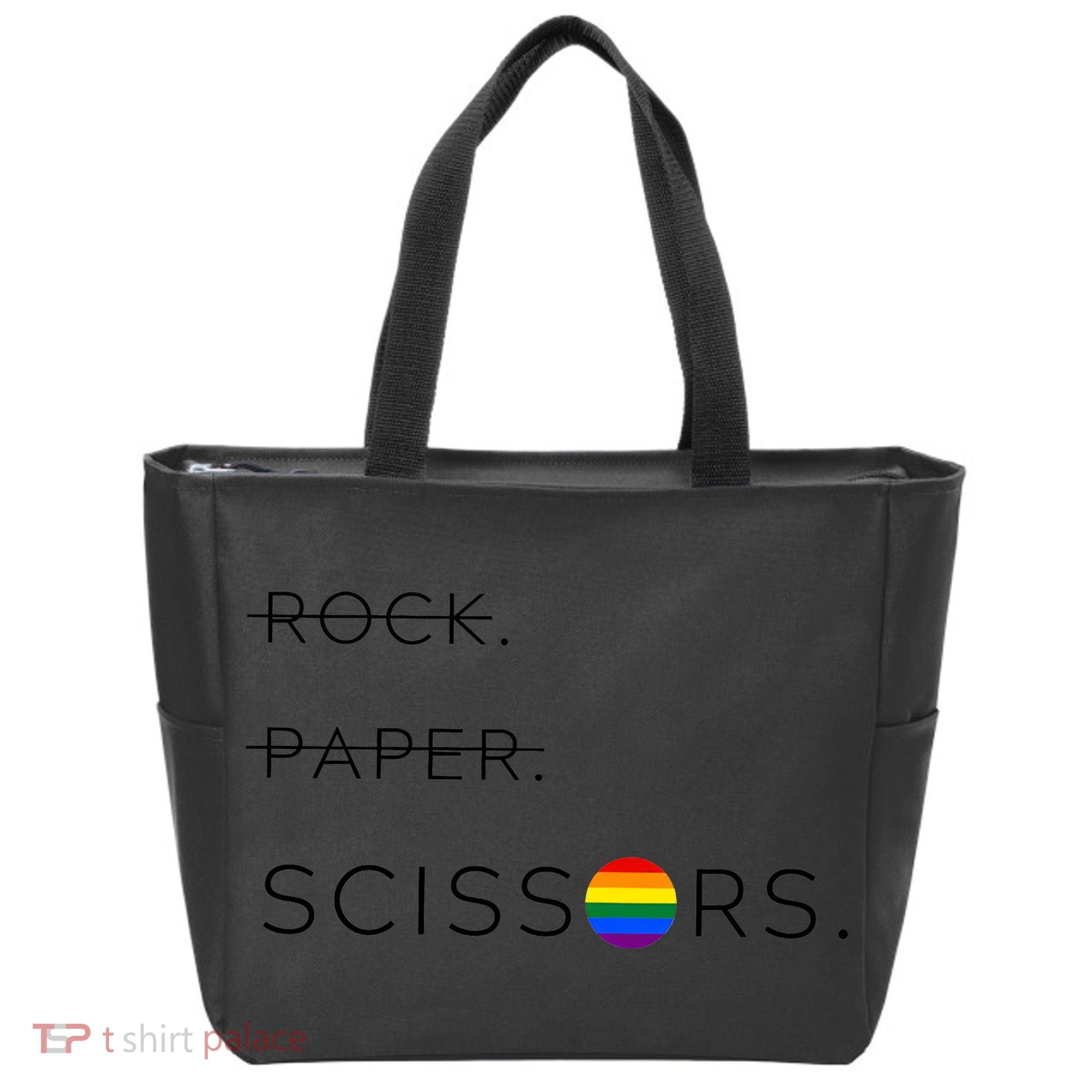 Rock Paper Scissors Lesbian Funny Lesbian Pride Lgbt Tote Bag