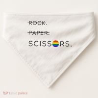 Rock Paper Scissors Lesbian Funny Lesbian Pride Lgbt USA-Made Doggie Bandana thumb 0